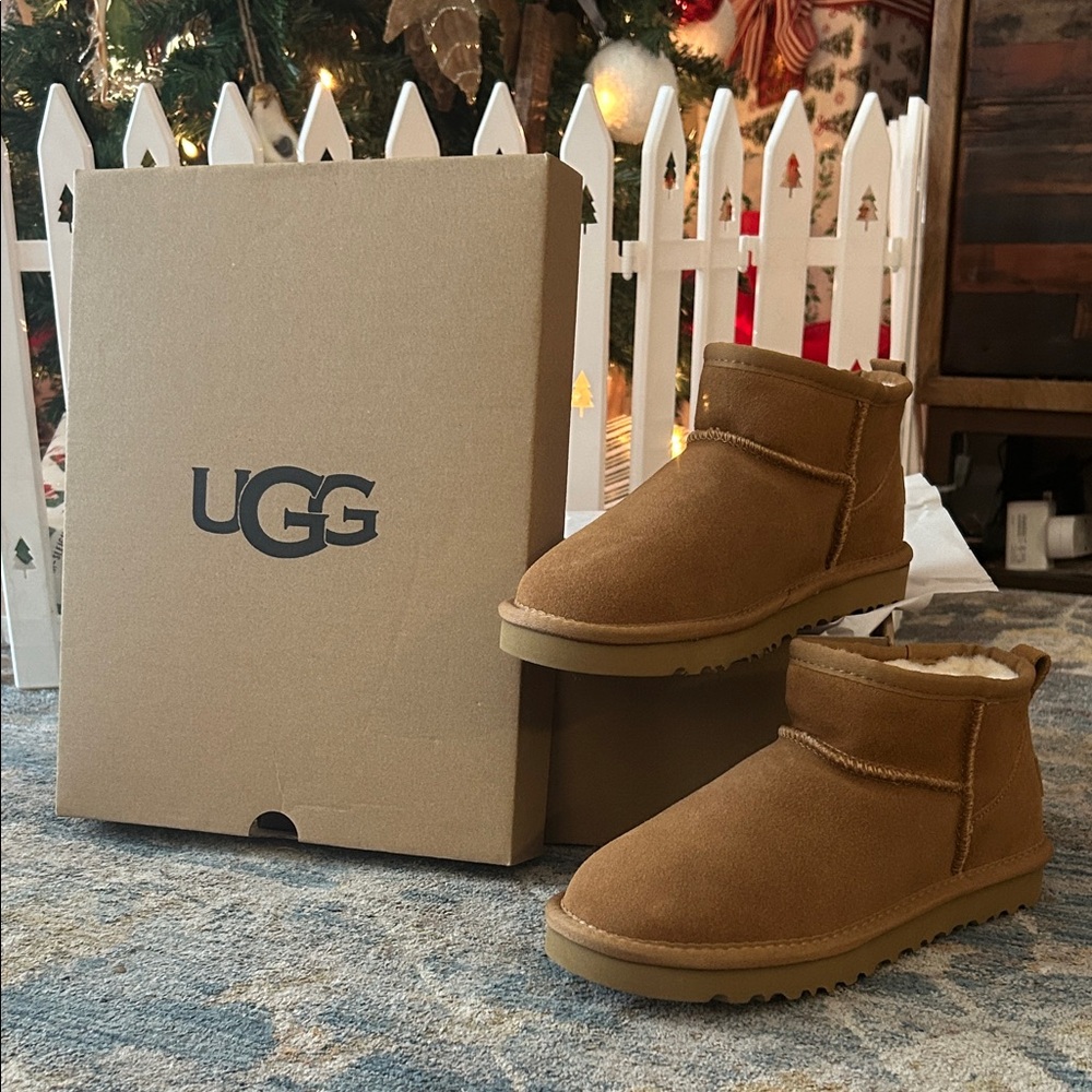UGG Chestnut Suede Mini Boots